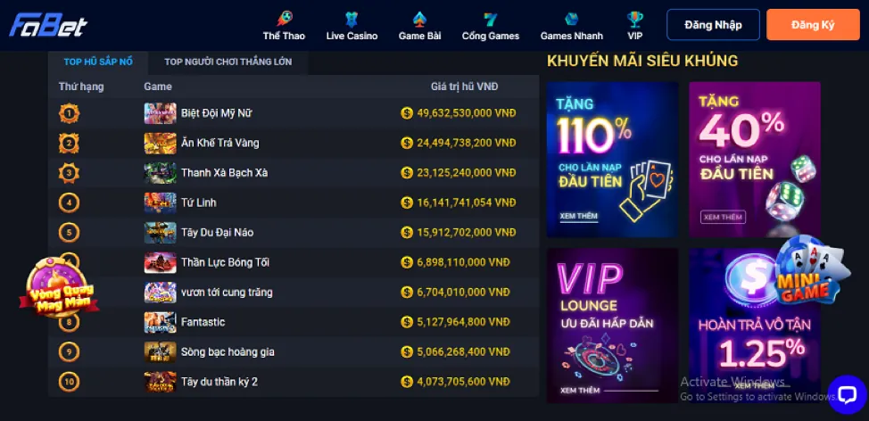 Hoàn trả cược thể thao kinh79 win